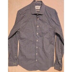 Goodfellow Mens Medium Slim Blue Checkered Long Sleeve Button Up Shirt